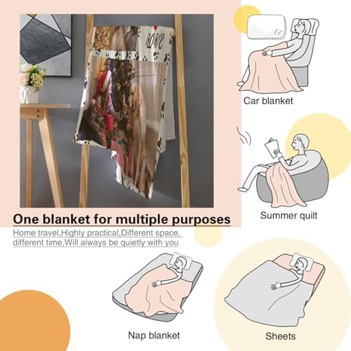 Personalized Dog Photo Blanket, Custom Puppy Photo Truck Blankets, Gift for Girls Personalized Dog Photo Lover, 60"x80" Soft Lightweight Plush Throw Blanket for Couch Bed Sofa Decoration - Image 6
