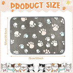 Tatuo 4 Pcs Fleece Dog Blanket for Puppy Cat, Dark Gray, 30 x 20.5 in, Paw - Image 3