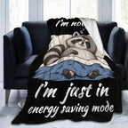 Sleepy Raccoon Blanket Throw Gift for Girls Women 50"X40" by Unknown