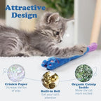 Pawaboo Cat Toys, 2 Pack Plush Catnip Toys with Bell and Crinkle Paper - Image 2