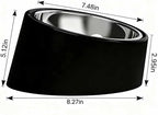 15° Tilted Dog Bowl for Small Dogs Flat-Faced Breeds - Anti-Choke Ergonomic Elevated Feeder Non-Slip Base - 2-in-1 Detachable Stainless Steel Food & Water Bowls - Classic Black Sleek Style (Ｌ, Black)