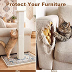 Tall Cat Scratching Post for Indoor Cats Adults with Carpet, White - Image 6