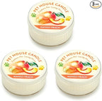Pet House Mini Candles for Pet Odor Made with Natural Soy Wax, Plant Based, Dog and Cat Friendly Scented Candles, Mango Peach Pack of 3