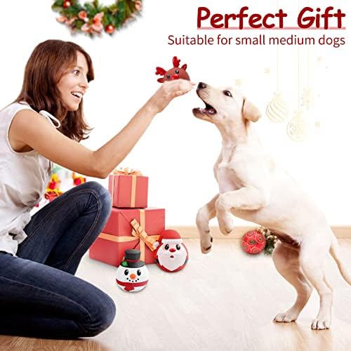 Malier 3 Pack Christmas Dog Toys, Funny Latex Dog Chew Toy, Squeaky Interactive Dog Toys for Puppy Small Medium Pets Dogs - Image 7