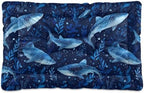 Cute Watercolor Whale Sharks Dog Bed Mat 18"x24" by Mazeann
