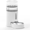 CZPET Automatic 4L/135Oz/1Gal Cat Water Dispenser with Stainless Steel Bowl, Gravity Waterer for Small Medium Dog Puppy Kitten (White) | With Stainless Steel Bowl, Gravity Waterer for Small Medium Dog Puppy Kitten