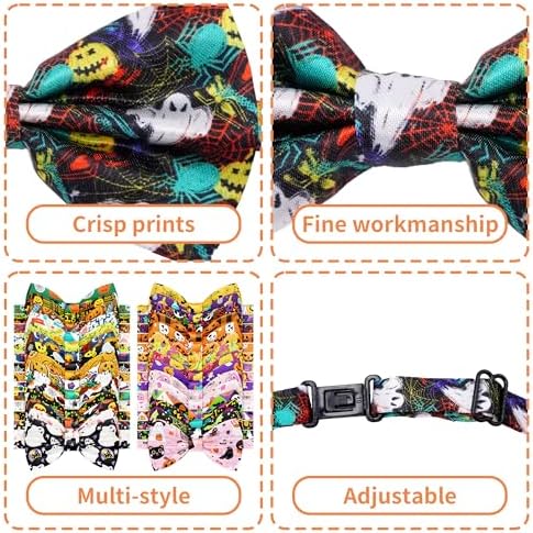 Halloween Dog Bow Ties Bulk for Small Dogs 30 Pack 3.9"*2.1" S - Image 3
