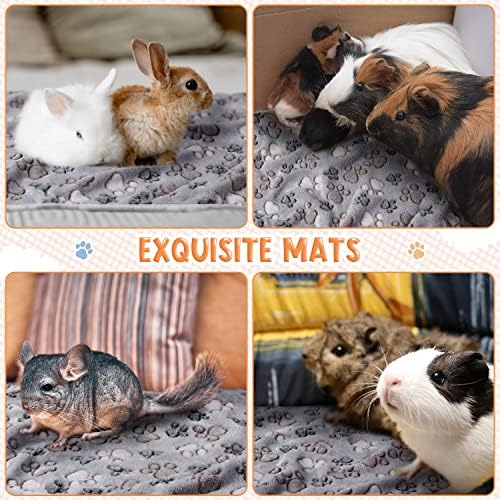 Tatuo 4 Pcs Fleece Dog Blanket for Puppy Cat, Gray, 24 x 16 in, Paw - Image 6