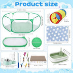 13 Pcs Kitten Starter Kit with Playpen Litter Box Feeder, Green - Image 3
