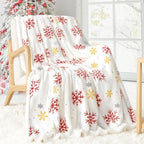 Touchat Christmas Throw Blanket, Fuzzy Fluffy Soft Cozy Blanket, Fleece Flannel Plush Microfiber Blanket for Couch Bed Sofa (50" X 60",White Snowflake) by TOUCHAT
