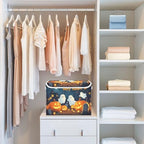 Bolaz Storage Bins with Lids and Handles,Halloween Background with Pumpkins Ghosts and Cemetary Storage Box Storage Basket with Cover Collapsible Organizer Containers for Home Closet, Shelves - Image 6