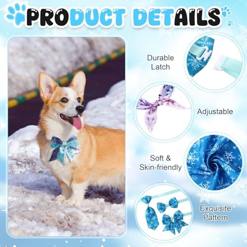 Reginary 120 Pcs Winter Dog Bandanas Bulk Dog Bows Set Bow Ties Cat Scarf Colorful Washable Triangle Pet Kerchief Cute Bib for Summer Small Medium Large Pets Grooming Accessories Costume - Image 3
