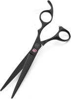 Moontay Professional 7" Dog Grooming Scissors Set 4PCS, Black | Straight, Upward Curved, Downward Curved, Thinning/Blending Shears for Dog, Cat and Pets, JP Stainless Steel