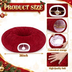 Christmas Tree Cat Tunnel 36 in Donut Bed, Red, Flannel, Corduroy - Image 3