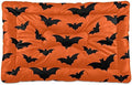 Happy Halloween Dog Bed Mat for Small Dog Puppy Cat Kitten, Halloween Bats Pattern Ultra Soft Pet Bed Mattress for Crate with Anti-Slip Washable, Orange, 18 x 24 Inches by Mazeann