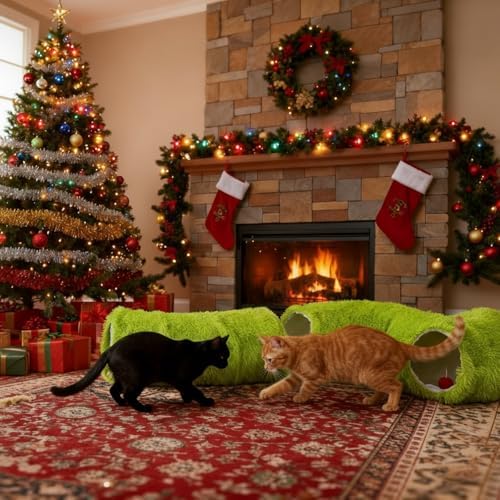 Frienda Christmas Cat Tunnel Bed Under Christmas Tree 3ft x 3ft x 9.4in - Image 3