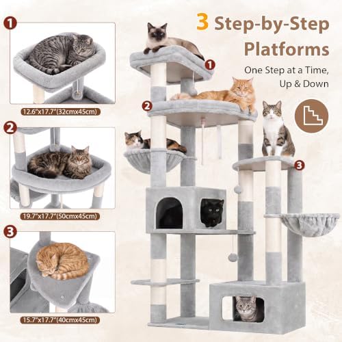 Gitelsnour 74.8'' Cat Tree Tower for Indoor Cats Large, Wide Base, GCT806W - Image 2