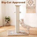 Tall Cat Scratching Post for Indoor Cats Adults with Carpet, White - Image 2
