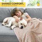 1 Pack 3 Blankets Super Soft Cute Dot Pattern Pet Blanket Flannel Throw for Dog Puppy Cat Dot (Large(41x31), Beige/Brown/Pink) - Image 5