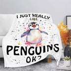Penguin Blanket Cute Penguin Throw Blanket Gifts for Girls Boys Kids Women Men Adults Super Soft Cozy Plush Fluffy Fuzzy Fleece Blanket Home Decor 50''X60'' - Image 3