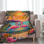 Flamingo Blanket Tropical Flamingo Throw Stuff Gifts 80"x60" - Image 4