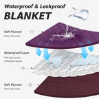 LOOBANI Waterproof Dog Blanket for Small Dogs, Pet Blanket 30" x 40" Purple - Image 2