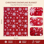 Vessia Snowflakes Printed Throw Blanket for Couch, 300GSM Red Winter Decor - Image 6