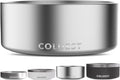 Coldest Dog Bowl - Anti Rust Metal, Non Slip, 3 Layers Insulated Stainless Steel Dog Bowls - Spill Proof & Heavy Duty - Water Bowl for Dogs, Cats, Dish Washer Safe (64 oz, Polished Stainless Steel)
