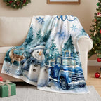 Snowman Christmas Throw Blanket for Couch Bed Soft Cozy Gifts - Image 2