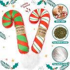 Jumpaws 2 Pack Natural Interactive Catnip Cat Kicker Toys, Bite Resistant Chew Toy, Accessories for Indoor Cat, Christmas Candy Cane - Image 2