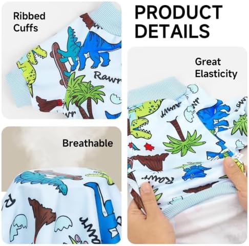 XPUDAC 4 Pack Dog Pajamas for Medium Large Dog Pjs Onesies Clothes, 3XL - Image 2