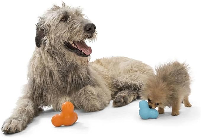 WEST PAW Zogoflex Tux Treat Dispensing Dog Chew Toy – Interactive Chewing Toy for Dogs – Dog Games for Aggressive Chewers, Fetch, Catch – Holds Kibble, Treats, Small 4", Aqua Blue