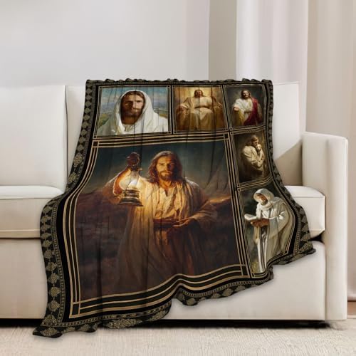 Christian Jesus Blanket Religious Catholic Jesus Throw Blankets Gifts for Girls Boys Kids Soft Cozy Fleece Plush for Couch Sofa Bed 60"x50" - Image 3