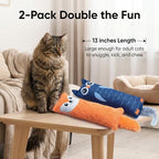 Fashion's Talk Catnip Toys for Indoor Cats, 2-Pack Large Plush Fox & Owl Kicker Toys, Cat Chew Toys with Crinkle Sound Organic Catnip – Hunting Instincts Exercise (2) - Image 3