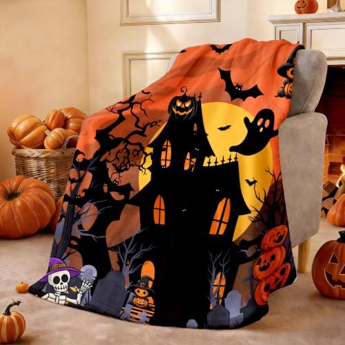 Cute Halloween Blankets for Kids/Adults, Spooky Blanket for Boy/Girls/Toddler, Throw Blanket for Couch 40"x 60" - Image 7
