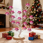 Pink Christmas Decor - Pink Christmas Tree Decorations Snowman Santa Candy Hanging Ornaments Balls, Cute Decorations Ball 1.18 Inch for Xmas Tree Party Home Holiday，Xmas Gifts Set of 16Pcs - Image 6