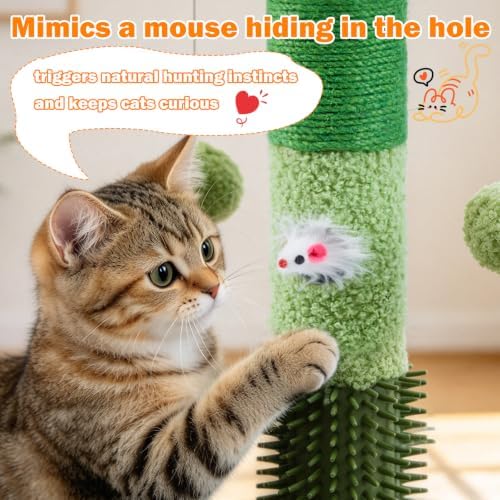 40" Cat Scratching Post,Natural Sisal Rope Cat Scratcher Tree - Image 4