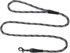 Mendota Pet Snap Leash - British-Style Braided Dog Lead, Made in The USA - Black Ice Silver, 3/8 in x 4 ft - for Small/Medium Breeds