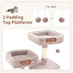 Gitelsnour Cat Tree Tower Multi-Level with 2 Scratching Boards, GCT022MU - Image 4