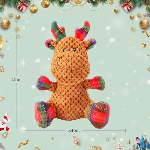 Squeaky Dog Toys, Stuffed Large Dog Toys to Keep Them Busy, Interactive Plush Chew Toys with Crinkle Paper, Tough Pet Animal Toys for Small Medium Large (Red B) - Image 3