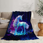 Unicorn Blanket Unicorn Throw Blanket Gifts for Girls Women Kids Adults Super Soft Cozy Plush Fluffy Fuzzy Fleece Blanket Home Decor 60''X80'' - Image 2