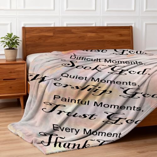 COMFAR Christian Multicolor Letter Print Throw Blanket, 50" x 60" - Image 7