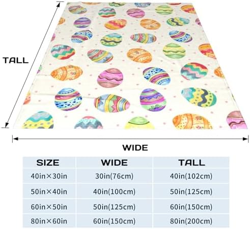 Happy Easter Day Eggs Throw Blanket, Soft Anti-Pilling Fleece Blankets,Cute Easter Gift for Gril Women, Easter Eggs Decor Indoor, Lightweight Flannel Blanket for Couch Sofa Bed 50X60 Inches - Image 6