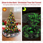 Cat Tunnel Christmas Tree Skirt, Plush Donut Bed for Cats, Grey - Image 2