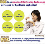 BOS Amazing Odor Sealing Disposable Bags, for Pet Waste (for small dogs) or Any Sanitary Product Disposal - Durable and Unscented[Size: XXS, Color: White] (200 count, Pack of 1) (200 Bags)