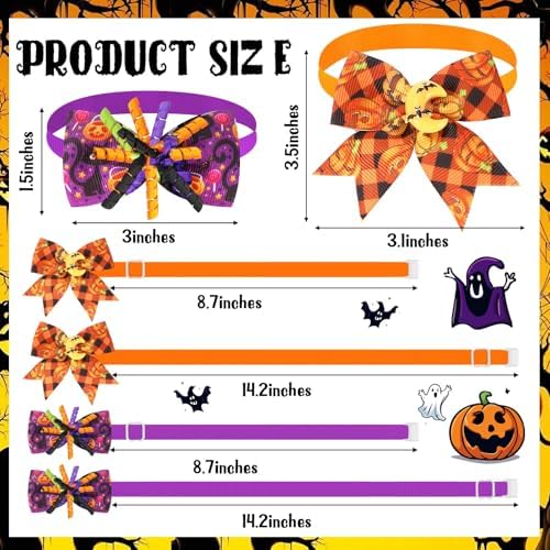 Huhumy 50 Pcs Halloween Dog Bow Ties Collars Bulk for Small Medium Pet Cat - Image 2