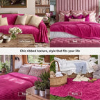 Bedsure Soft Full Size Fleece Blankets for Bed Hot Pink 84"x90" - Image 4