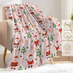 Christmas Decorative Throw Blanket, Tree Candy Cane Ice Cream Snowflake Print Decoration, Soft Flannel Winter Blankets for Couch Bed Sofa, Holiday Home Decor, Xmas Festival Gifts 60x80 Inch - Image 3