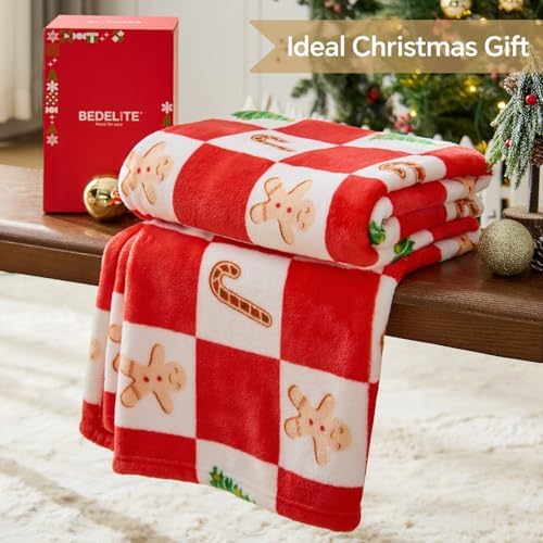 BEDELITE Checkered Christmas Twin Blanket for Decor & Gift, 60"x80" - Image 3