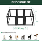 FXW AuraSpace Clear Acrylic Indoor Dog Playpen, 30" H, 10 Panels, Black | Open View, Modern Home Fit, No Climbing Bars, Tool-Free Setup, For Small & Medium Dogs